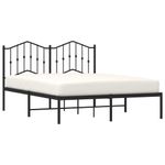 Casa si Gradina - Mobilier - Paturi si accesorii - Paturi - Cadru de pat metalic cu tablie, negru, 135x190 cm - Infinity.ro