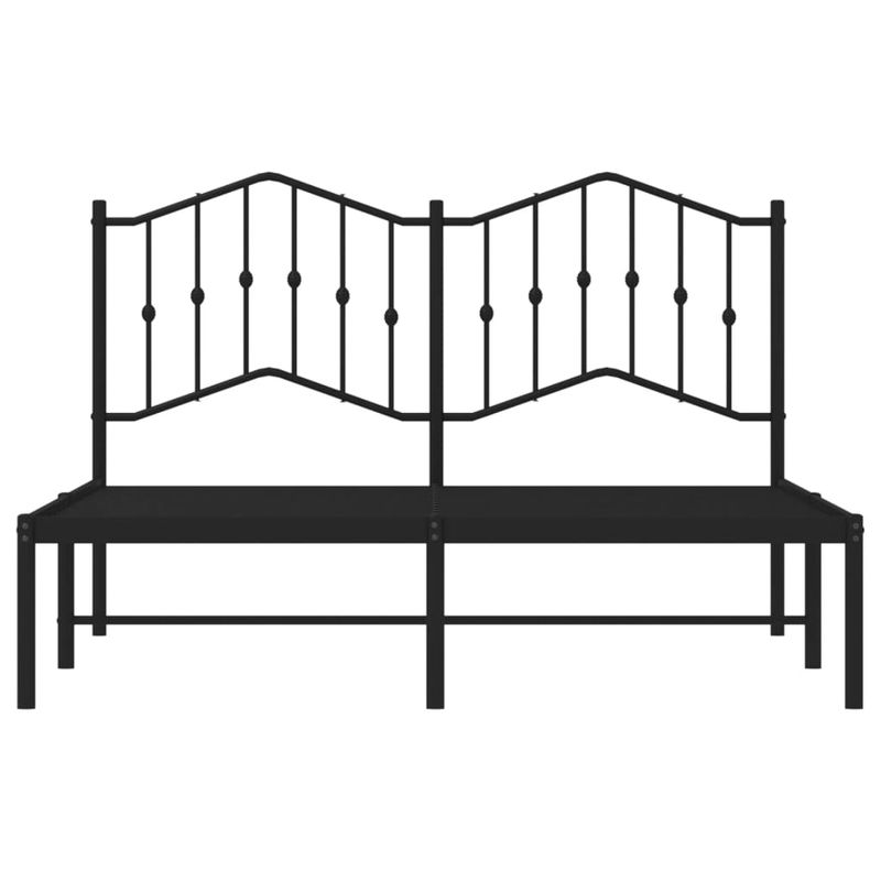 Casa si Gradina - Mobilier - Paturi si accesorii - Paturi - Cadru de pat metalic cu tablie, negru, 135x190 cm - Infinity.ro