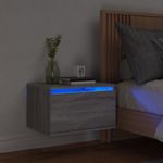 Casa si Gradina - Mobilier - Comode si corpuri - Noptiere - Noptiera montata pe perete cu lumini LED, sonoma gri - Infinity.ro