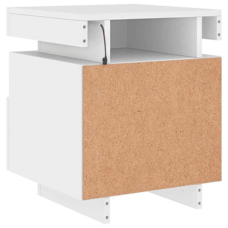 Casa si Gradina - Mobilier - Comode si corpuri - Noptiere - Noptiere cu lumini LED, 2 buc., alb, 40x39x48,5 cm - Infinity.ro