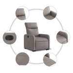 Casa si Gradina - Mobilier - Scaune si fotolii - Fotolii - Fotoliu electric rabatabil cu ridicare, gri taupe, textil - Infinity.ro