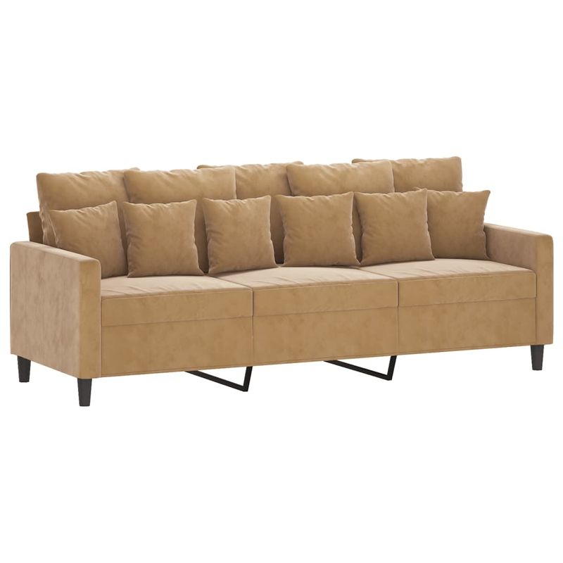 Casa si Gradina - Mobilier - Canapele si coltare - Canapele - Canapea cu 3 locuri, Maro, 180 cm, catifea - Infinity.ro