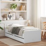Casa si Gradina - Mobilier - Paturi si accesorii - Paturi - Cadru de pat cu sertare, alb, 100x200 cm - Infinity.ro