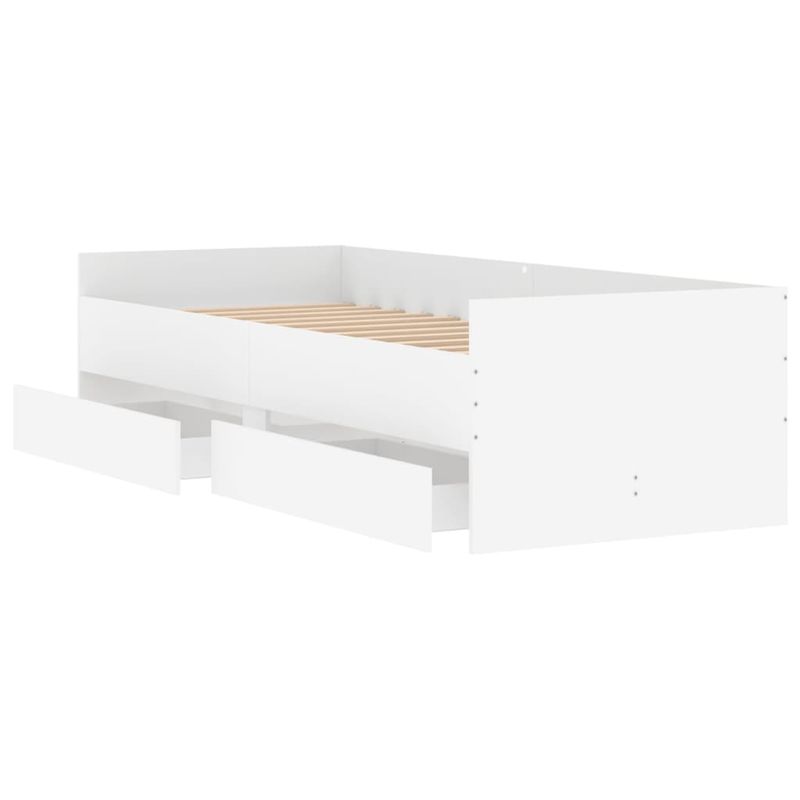Casa si Gradina - Mobilier - Paturi si accesorii - Paturi - Cadru de pat cu sertare, alb, 100x200 cm - Infinity.ro