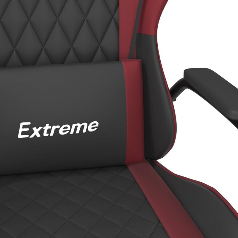 PC, gaming si accesorii - Gaming - Accesorii gaming - Scaune gaming - Scaun de gaming de masaj, negru si rosu vin, piele ecologica - Infinity.ro