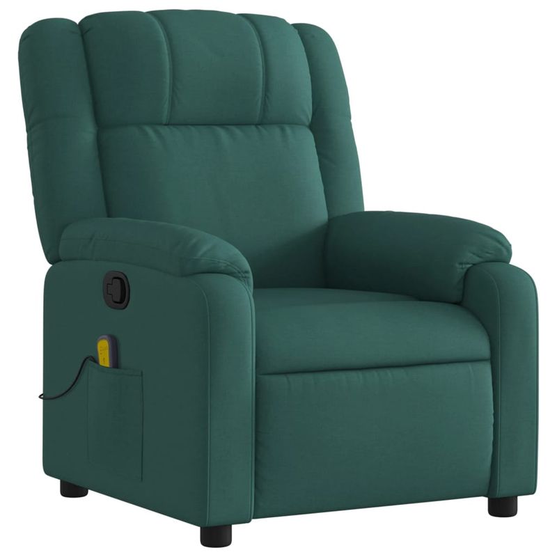 Ingrijire personala si Cosmetice - Sanatate si wellness - Articole wellness - Fotolii de masaj - Fotoliu de masaj rabatabil, verde inchis, material textil - Infinity.ro