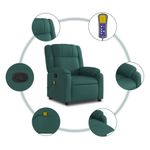 Ingrijire personala si Cosmetice - Sanatate si wellness - Articole wellness - Fotolii de masaj - Fotoliu de masaj rabatabil, verde inchis, material textil - Infinity.ro