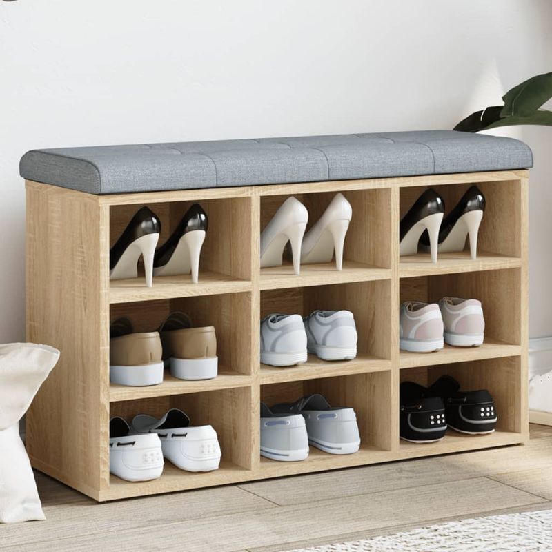 Casa si Gradina - Mobilier - Organizare si depozitare - Bancute - Banca pentru pantofi stejar sonoma 82x32x50 cm lemn prelucrat - Infinity.ro