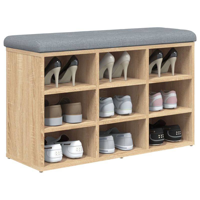 Casa si Gradina - Mobilier - Organizare si depozitare - Bancute - Banca pentru pantofi stejar sonoma 82x32x50 cm lemn prelucrat - Infinity.ro