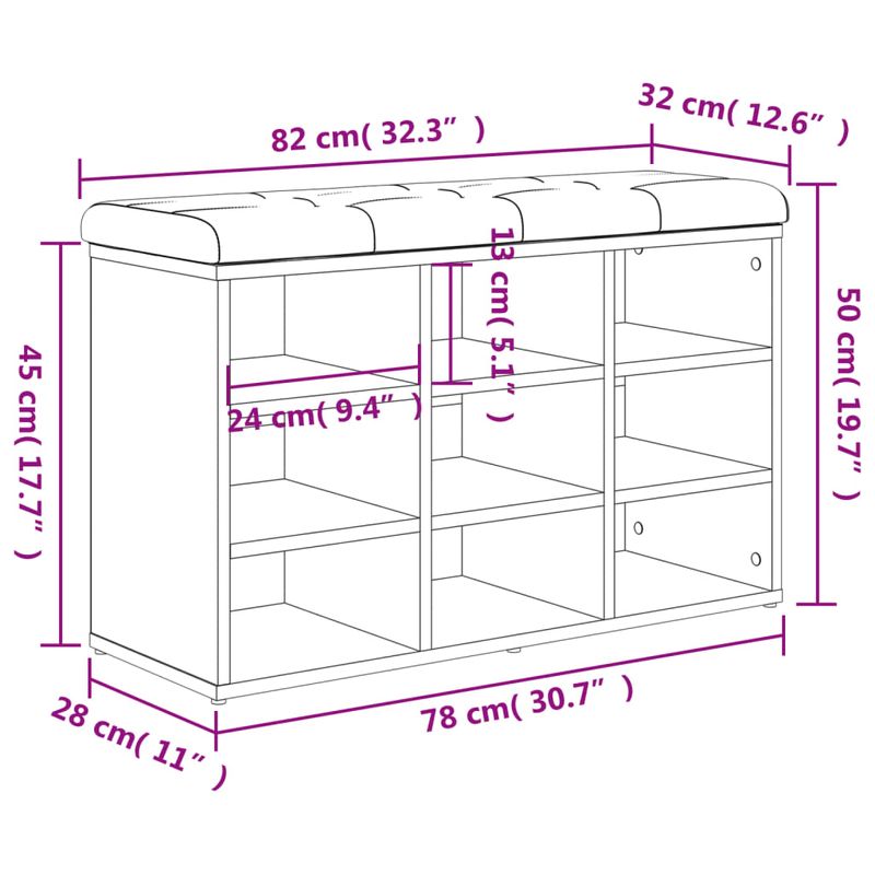 Casa si Gradina - Mobilier - Organizare si depozitare - Bancute - Banca pentru pantofi stejar sonoma 82x32x50 cm lemn prelucrat - Infinity.ro