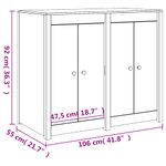 Casa si Gradina - Mobilier - Comode si corpuri - Corpuri bucatarie - Dulap de bucatarie de exterior, lemn masiv de pin, mărime 106x55x92 cm, model 4 uși - Infinity.ro