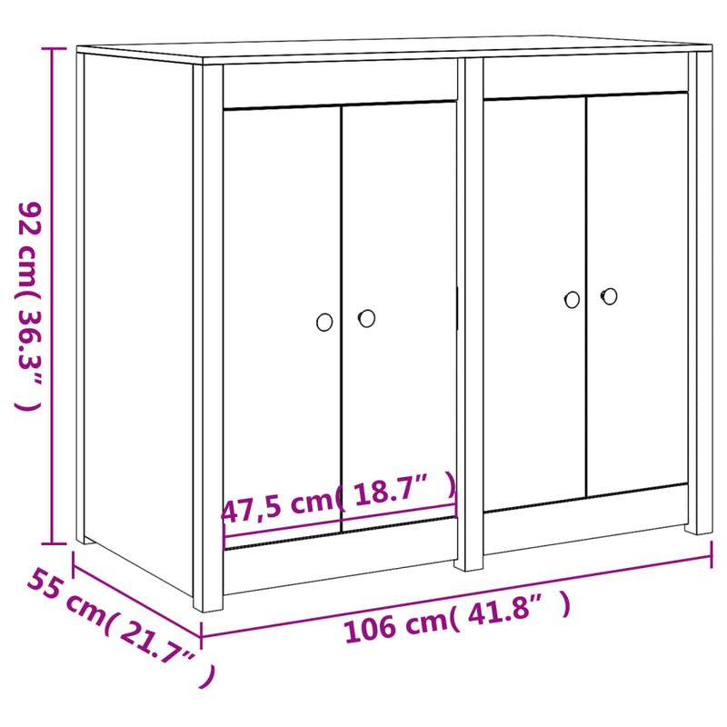 Casa si Gradina - Mobilier - Comode si corpuri - Corpuri bucatarie - Dulap de bucatarie de exterior, lemn masiv de pin, mărime 106x55x92 cm, model 4 uși - Infinity.ro