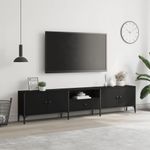 Casa si Gradina - Mobilier - Comode si corpuri - Comode - Comoda TV cu sertar, negru, 200x25x44 cm, lemn prelucrat - Infinity.ro