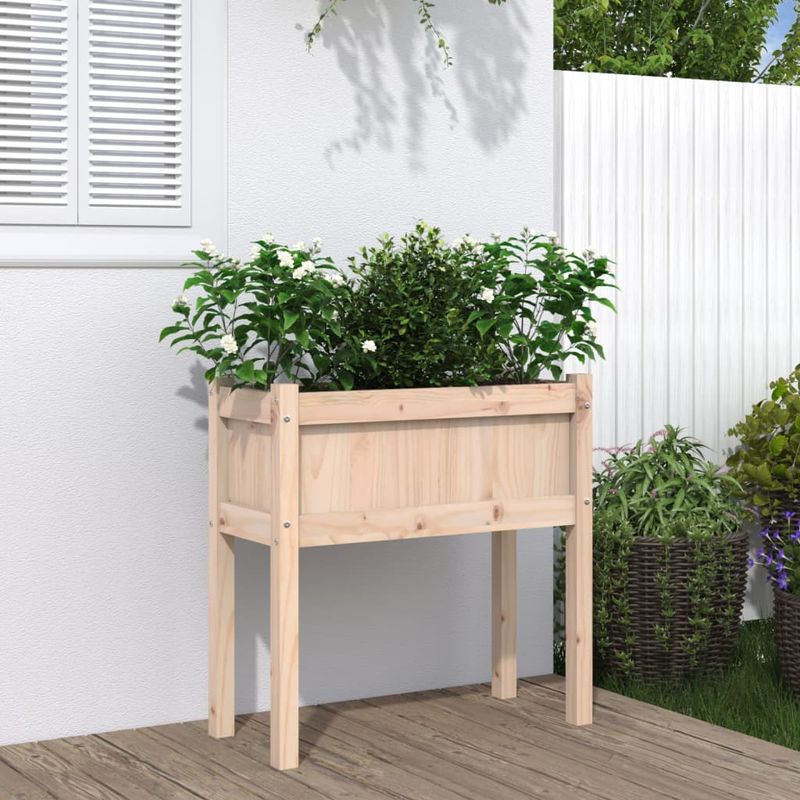 Casa si Gradina - Gradinarit si plante - Plante si ghivece - Ghivece si suporturi - Jardinier de gradina cu picioare, 70x31x70cm, lemn masiv de pin - Infinity.ro