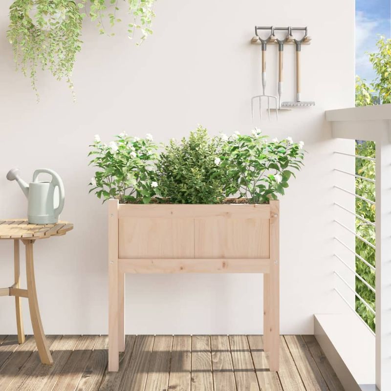 Casa si Gradina - Gradinarit si plante - Plante si ghivece - Ghivece si suporturi - Jardinier de gradina cu picioare, 70x31x70cm, lemn masiv de pin - Infinity.ro