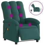Ingrijire personala si Cosmetice - Sanatate si wellness - Articole wellness - Fotolii de masaj - Fotoliu electric de masaj rabatabil, verde inchis, textil - Infinity.ro