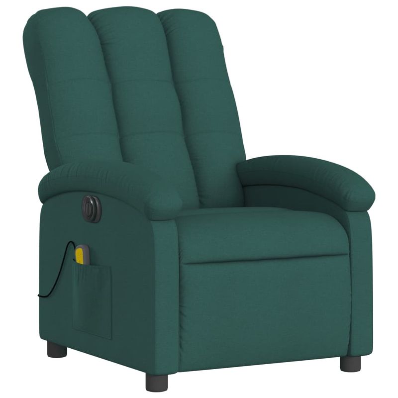 Ingrijire personala si Cosmetice - Sanatate si wellness - Articole wellness - Fotolii de masaj - Fotoliu electric de masaj rabatabil, verde inchis, textil - Infinity.ro