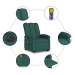 Ingrijire personala si Cosmetice - Sanatate si wellness - Articole wellness - Fotolii de masaj - Fotoliu electric de masaj rabatabil, verde inchis, textil - Infinity.ro