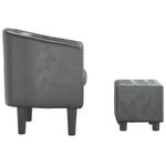 Casa si Gradina - Mobilier - Scaune si fotolii - Fotolii - Fotoliu tip cuva cu taburet, gri, piele ecologica - Infinity.ro