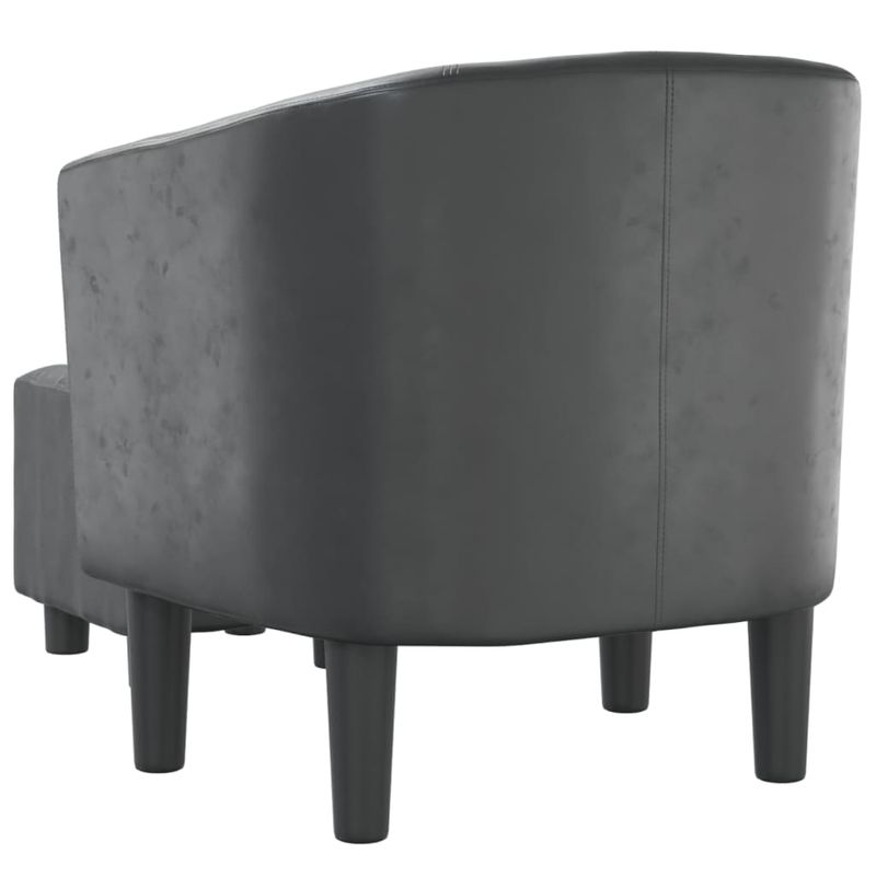 Casa si Gradina - Mobilier - Scaune si fotolii - Fotolii - Fotoliu tip cuva cu taburet, gri, piele ecologica - Infinity.ro