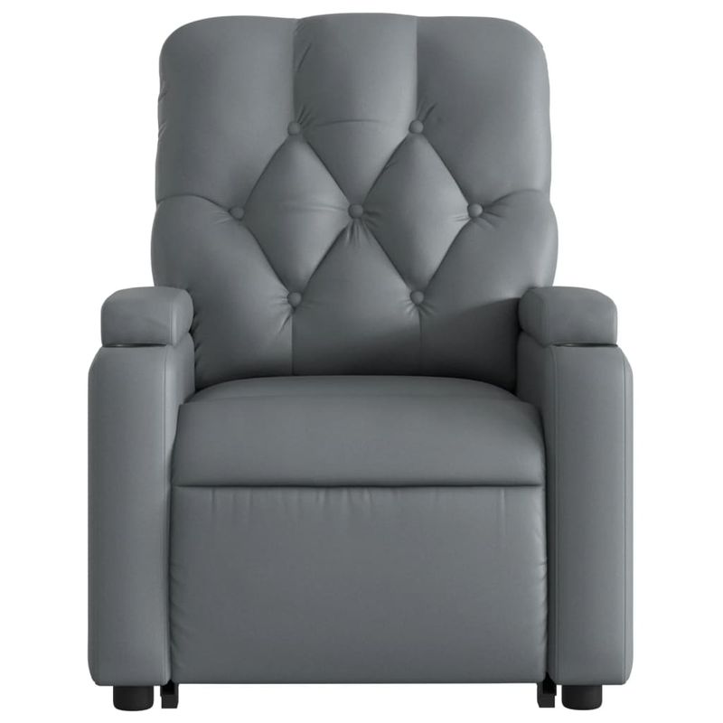 Casa si Gradina - Mobilier - Scaune si fotolii - Fotolii - Fotoliu rabatabil cu ridicare, gri, piele ecologica - Infinity.ro