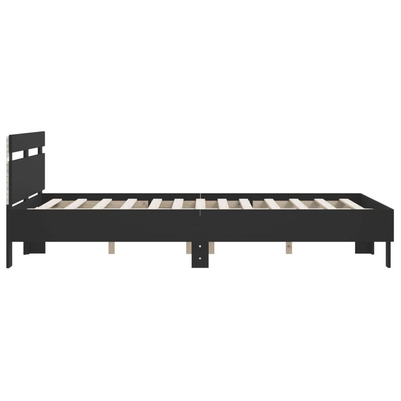 Casa si Gradina - Mobilier - Paturi si accesorii - Paturi - Cadru de pat cu tablie si LED, negru, 150x200 cm - Infinity.ro