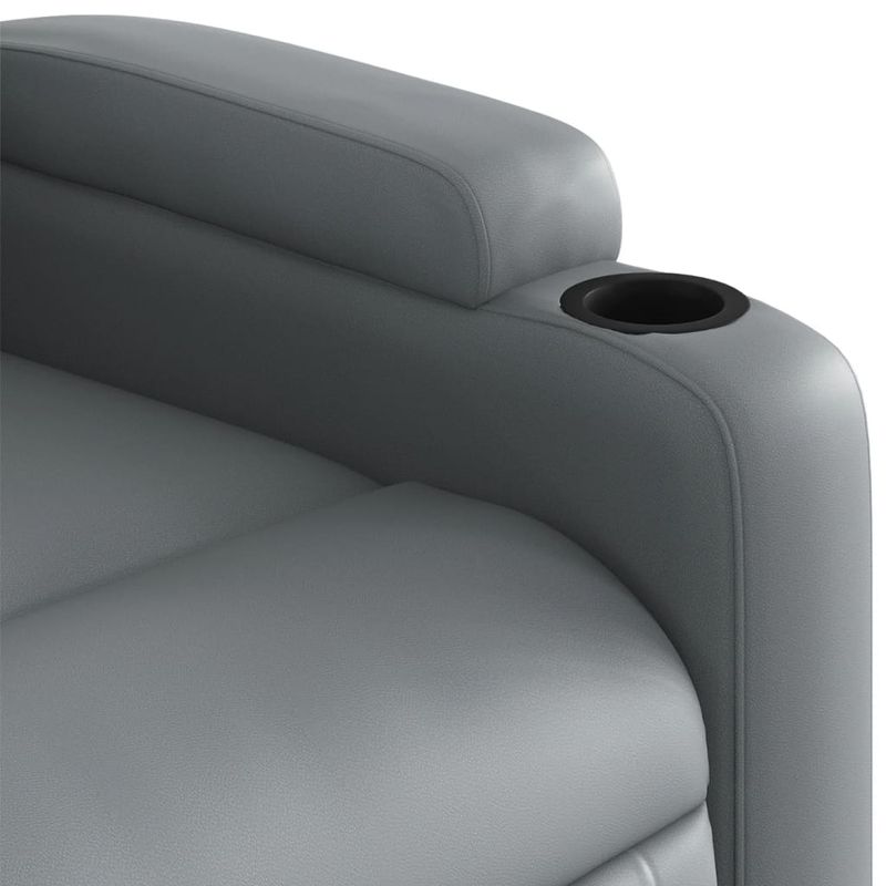 Casa si Gradina - Mobilier - Scaune si fotolii - Fotolii - Fotoliu rabatabil cu ridicare, gri, piele ecologica - Infinity.ro