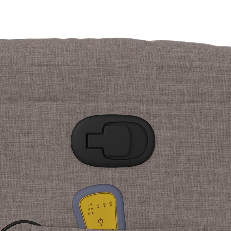 Ingrijire personala si Cosmetice - Sanatate si wellness - Articole wellness - Fotolii de masaj - Fotoliu rabatabil de masaj cu ridicare, gri taupe, textil - Infinity.ro