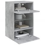 Casa si Gradina - Mobilier - Comode si corpuri - Comode - Comode TV de perete cu lumini LED 2 buc. gri beton 40x30x60,5cm - Infinity.ro