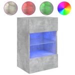 Casa si Gradina - Mobilier - Comode si corpuri - Comode - Comode TV de perete cu lumini LED 2 buc. gri beton 40x30x60,5cm - Infinity.ro