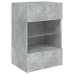 Casa si Gradina - Mobilier - Comode si corpuri - Comode - Comode TV de perete cu lumini LED 2 buc. gri beton 40x30x60,5cm - Infinity.ro