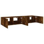 Casa si Gradina - Mobilier - Comode si corpuri - Comode - Comoda TV de perete cu LED, 2 buc. stejar fumuriu, 80x35x31 cm - Infinity.ro