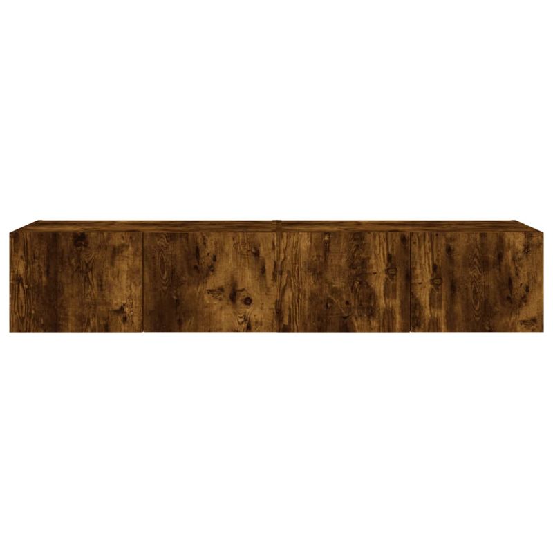 Casa si Gradina - Mobilier - Comode si corpuri - Comode - Comoda TV de perete cu LED, 2 buc. stejar fumuriu, 80x35x31 cm - Infinity.ro