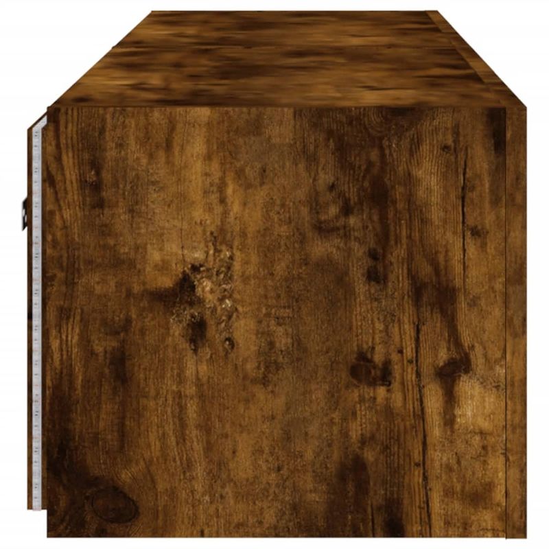 Casa si Gradina - Mobilier - Comode si corpuri - Comode - Comoda TV de perete cu LED, 2 buc. stejar fumuriu, 80x35x31 cm - Infinity.ro