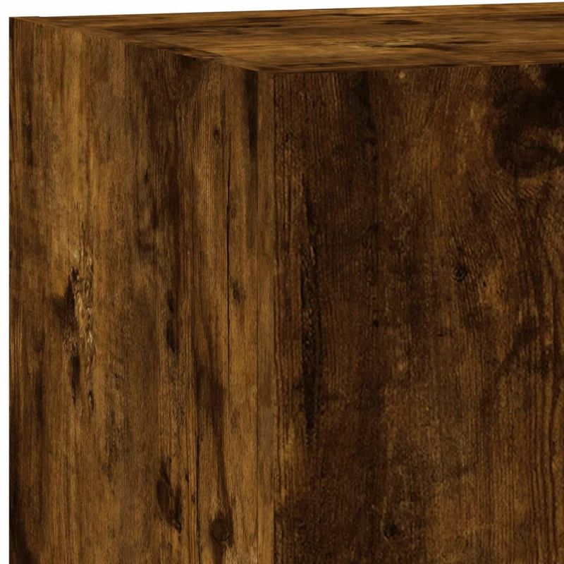 Casa si Gradina - Mobilier - Comode si corpuri - Comode - Comoda TV de perete cu LED, 2 buc. stejar fumuriu, 80x35x31 cm - Infinity.ro