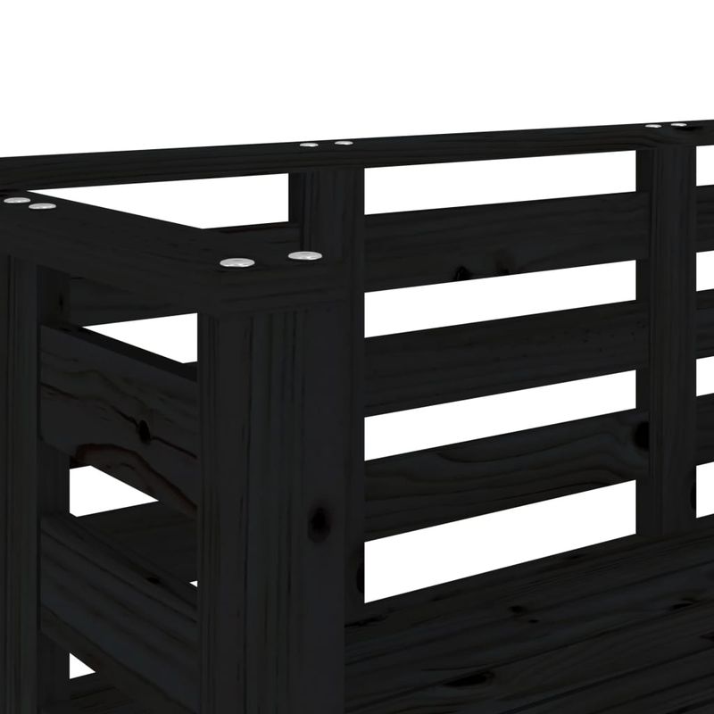 Casa si Gradina - Gradina si terasa - Mobilier exterior - Bancute de gradina - Banca de gradina, negru, 111,5x53x71 cm, lemn masiv de pin - Infinity.ro