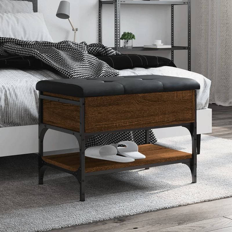 Casa si Gradina - Mobilier - Organizare si depozitare - Bancute - Banca de pantofi, stejar maro, 62x42x45 cm, lemn prelucrat - Infinity.ro