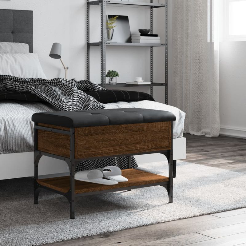 Casa si Gradina - Mobilier - Organizare si depozitare - Bancute - Banca de pantofi, stejar maro, 62x42x45 cm, lemn prelucrat - Infinity.ro