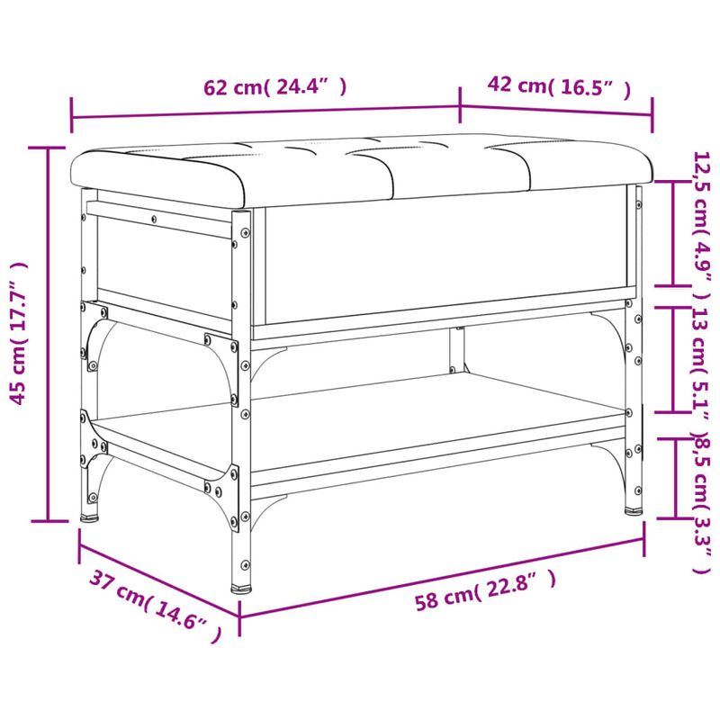 Casa si Gradina - Mobilier - Organizare si depozitare - Bancute - Banca de pantofi, stejar maro, 62x42x45 cm, lemn prelucrat - Infinity.ro