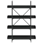 Casa si Gradina - Mobilier - Biblioteci si rafturi - Biblioteci - Biblioteca cu 4 niveluri, negru, 100x33x145,5 cm lemn prelucrat - Infinity.ro