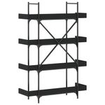 Casa si Gradina - Mobilier - Biblioteci si rafturi - Biblioteci - Biblioteca cu 4 niveluri, negru, 100x33x145,5 cm lemn prelucrat - Infinity.ro