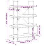 Casa si Gradina - Mobilier - Biblioteci si rafturi - Biblioteci - Biblioteca cu 4 niveluri, negru, 100x33x145,5 cm lemn prelucrat - Infinity.ro