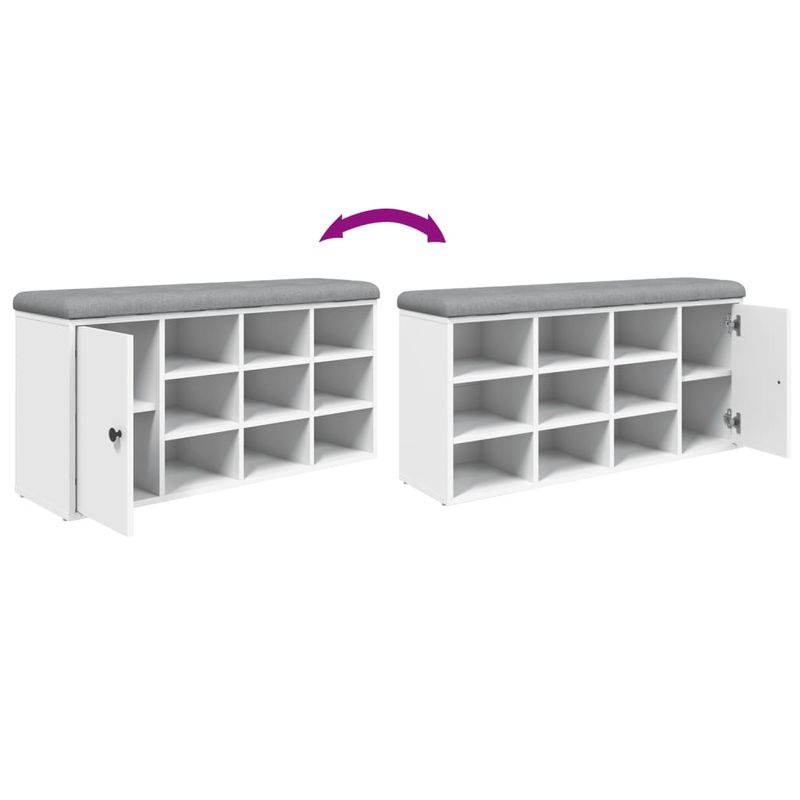Casa si Gradina - Mobilier - Organizare si depozitare - Bancute - Banca de pantofi, alb, 102x32x50 cm, lemn prelucrat - Infinity.ro
