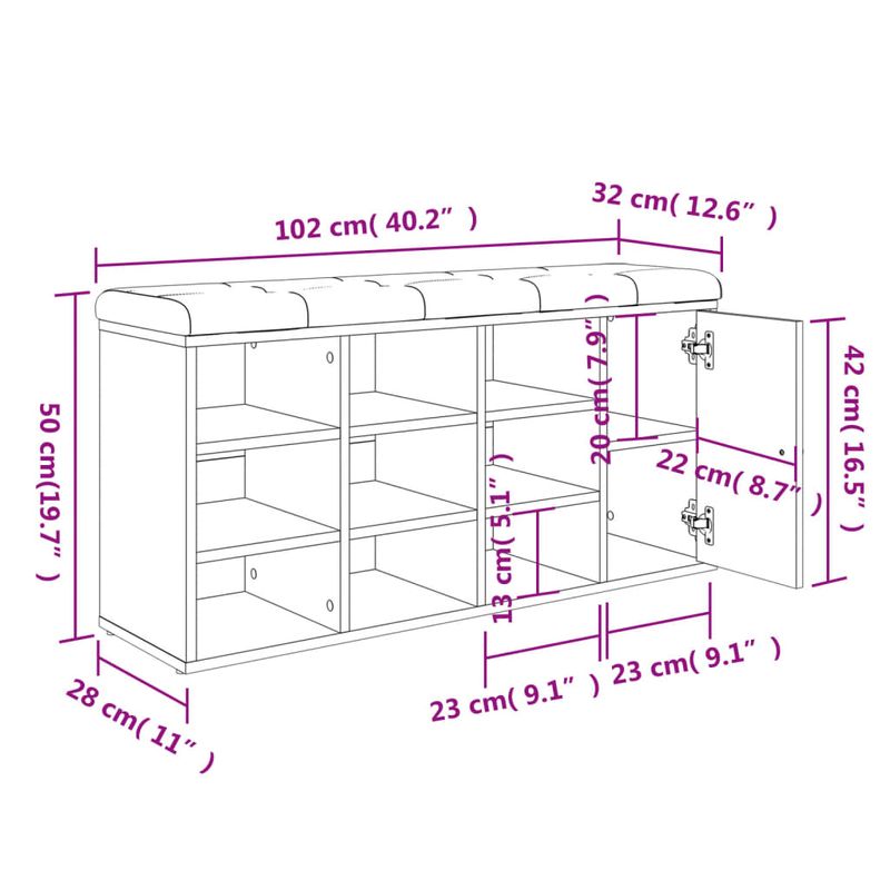 Casa si Gradina - Mobilier - Organizare si depozitare - Bancute - Banca de pantofi, alb, 102x32x50 cm, lemn prelucrat - Infinity.ro