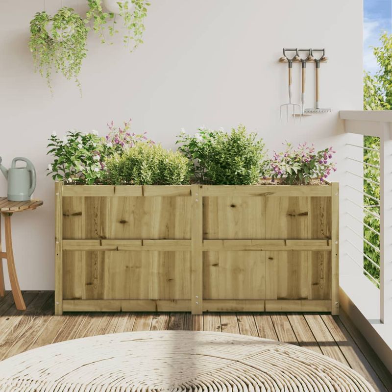 Casa si Gradina - Gradinarit si plante - Plante si ghivece - Ghivece si suporturi - Jardiniera de gradina, 150x50x70 cm, lemn de pin impregnat - Infinity.ro