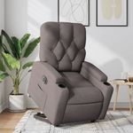 Casa si Gradina - Mobilier - Scaune si fotolii - Fotolii - Fotoliu electric rabatabil cu ridicare, gri taupe, textil - Infinity.ro