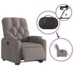 Casa si Gradina - Mobilier - Scaune si fotolii - Fotolii - Fotoliu electric rabatabil cu ridicare, gri taupe, textil - Infinity.ro