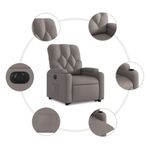 Casa si Gradina - Mobilier - Scaune si fotolii - Fotolii - Fotoliu electric rabatabil cu ridicare, gri taupe, textil - Infinity.ro