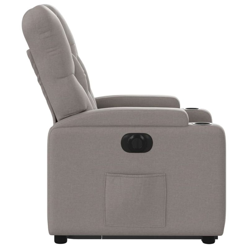 Casa si Gradina - Mobilier - Scaune si fotolii - Fotolii - Fotoliu electric rabatabil cu ridicare, gri taupe, textil - Infinity.ro