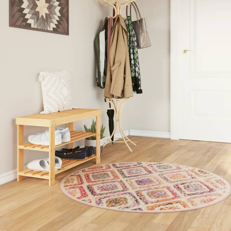 Casa si Gradina - Textile si covoare - Covoare - Covoare casa - Covor lavabil, multicolor, diametru 120 cm, anti-alunecare, multicolor - Infinity.ro